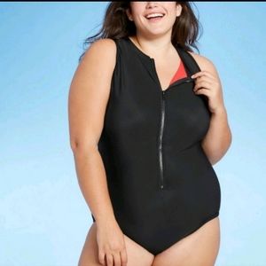 🎯Aqua Green | High Neck Sleeveless Front Zip Scuba Style Swimsuit